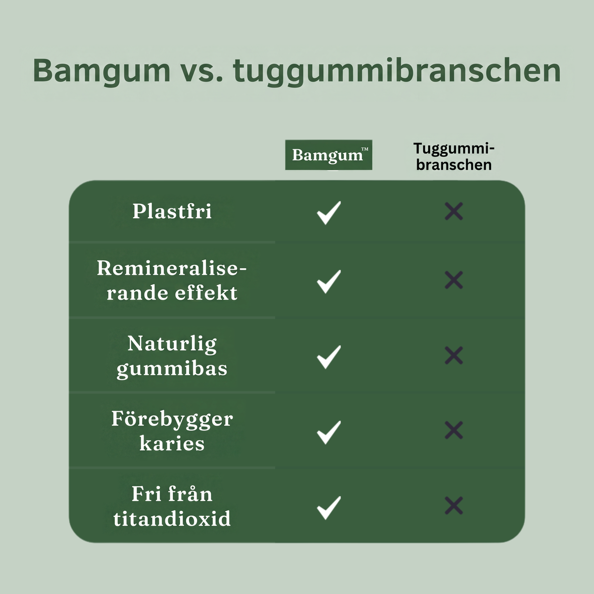 Bamgum - Remineraliserande Tuggummi