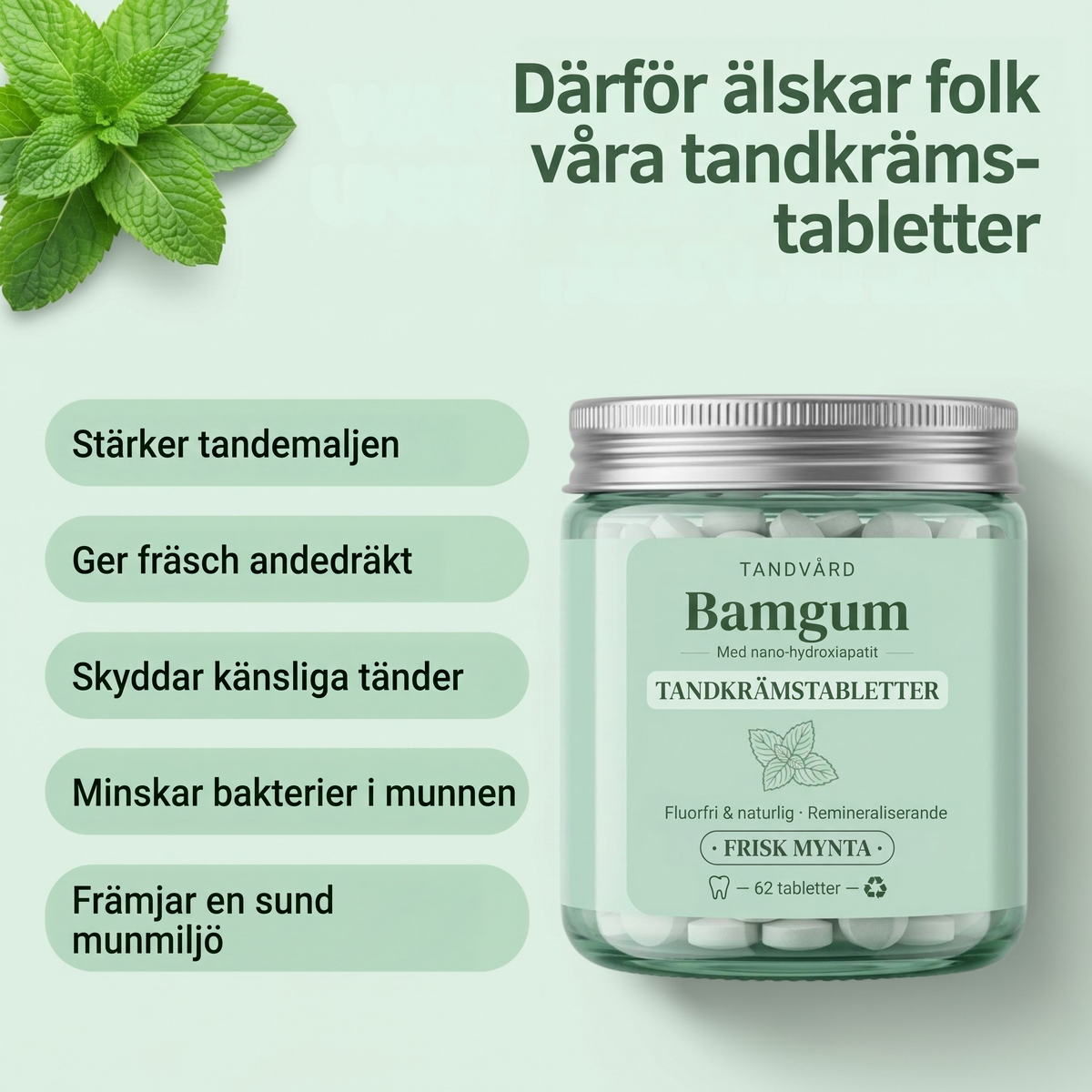 Bamgum - Tandkrämstabletter
